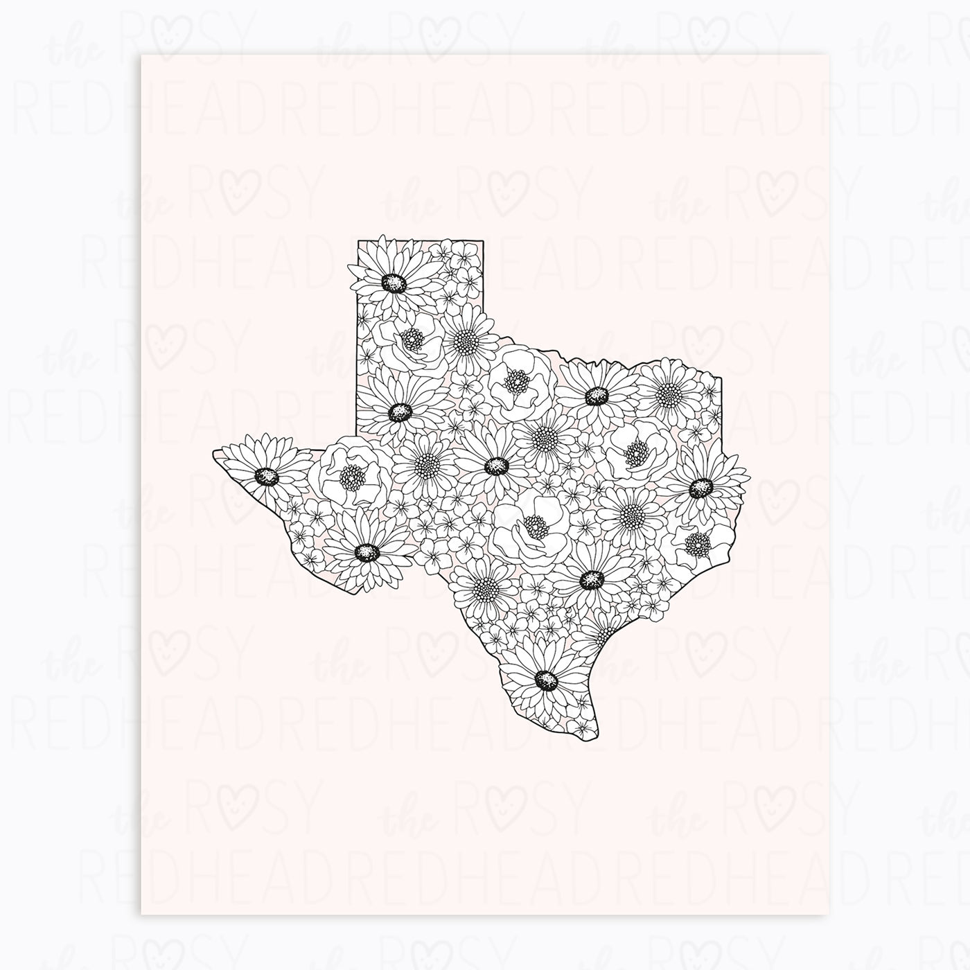 The Rosy Redhead | PRINT: Texas State Wildflowers the-rosy-redhead-print-texas-state-wildflowers