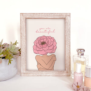 The Rosy Redhead-Self Love-Floral art-Gallery Wall Print