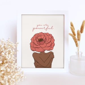 The Rosy Redhead-Self Love-Floral art-Gallery Wall Print