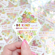 Load image into Gallery viewer, The Rosy Redhead Be Kind Drink Water Hydration waterproof sticker
