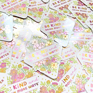 The Rosy Redhead Be Kind Drink Water Hydration waterproof sticker