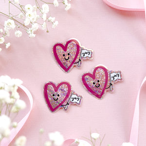 The Rosy Redhead-Glitter-Waterproof-heart-cute-sticker