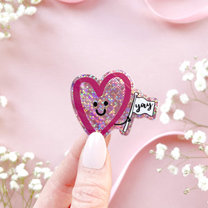 The Rosy Redhead-Glitter-Waterproof-heart-cute-sticker