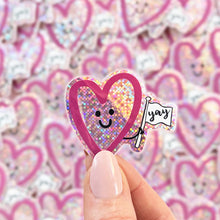 Load image into Gallery viewer, The Rosy Redhead-Glitter-Waterproof-heart-cute-sticker