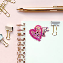 Load image into Gallery viewer, The Rosy Redhead-Glitter-Waterproof-heart-cute-sticker