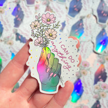 Load image into Gallery viewer, The Rosy Redhead-Waterproof Floral motivational Sticker-I can do anything