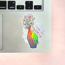 Load image into Gallery viewer, The Rosy Redhead-Waterproof Floral motivational Sticker-I can do anything