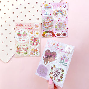 The Rosy Redhead-cute waterproof sticker sheet bundle