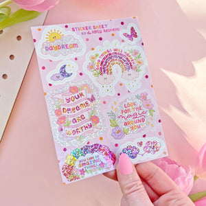 The Rosy Redhead-cute waterproof sticker sheet glitter