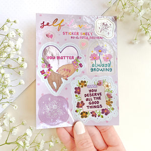 The Rosy Redhead Sticker Sheet Self Love