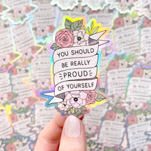 Load image into Gallery viewer, The Rosy Redhead Waterproof Holographic Sticker Proud
