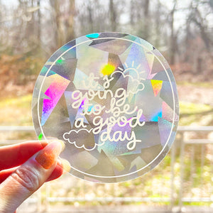 The Rosy Redhead Suncatcher Decal Positive Quote Rainbows