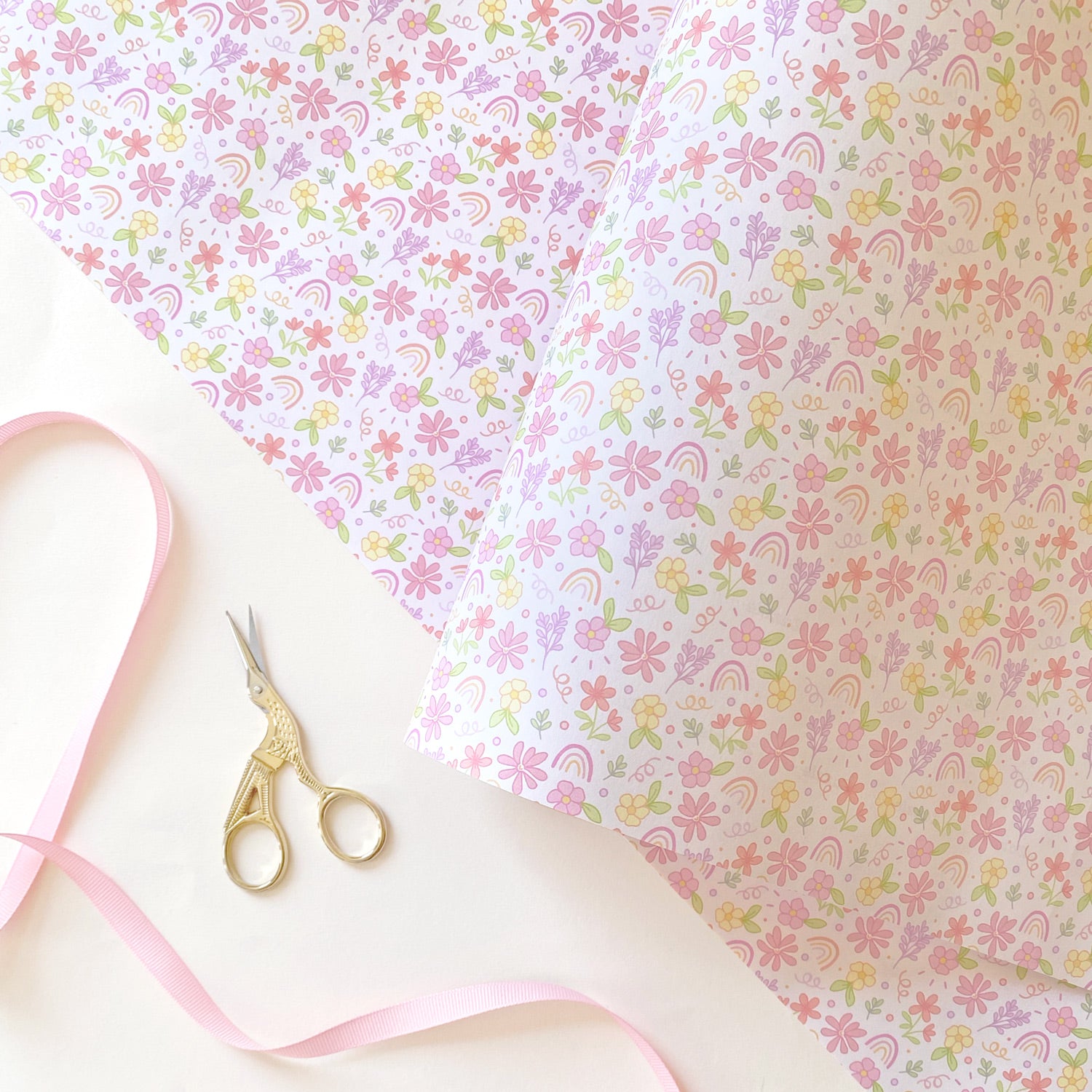 The Rosy Redhead  WRAPPING PAPER: Floral Funfetti Gift Wrap