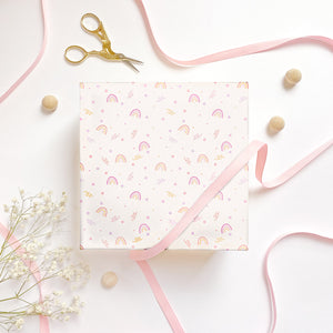 The Rosy Redhead wrapping paper fun rainbow happy gift wrap